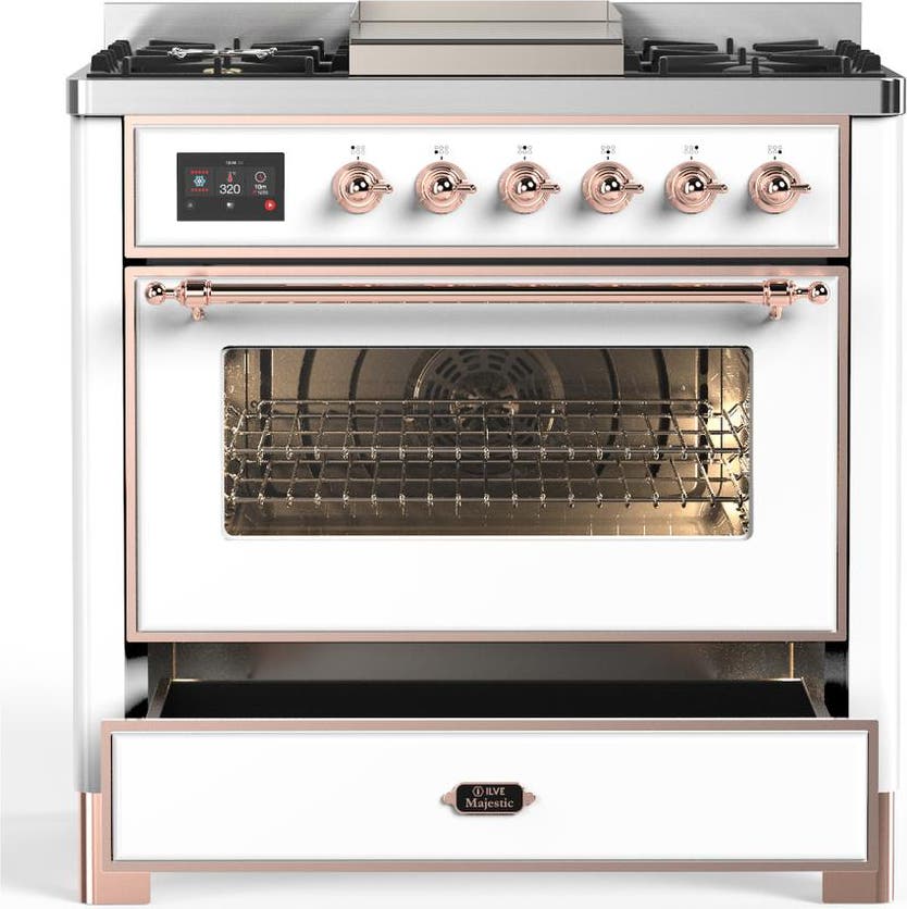 Ilve UM36FNR3WHP White With Copper Trim, Natural Gas