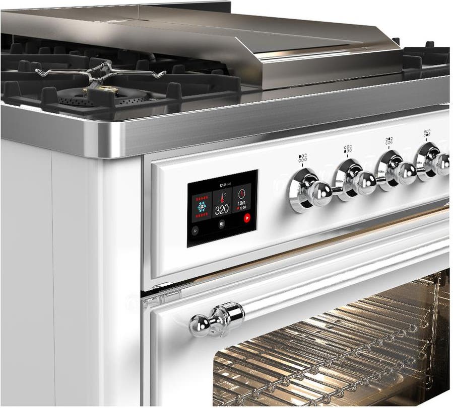 Ilve UM36FNR3WHCLP White With Chrome Trim, Liquid Propane