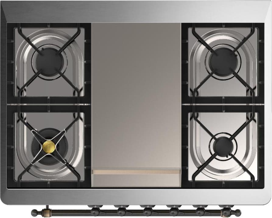 Ilve UM36FNR3WHBLP White With Burnished Trim, Liquid Propane