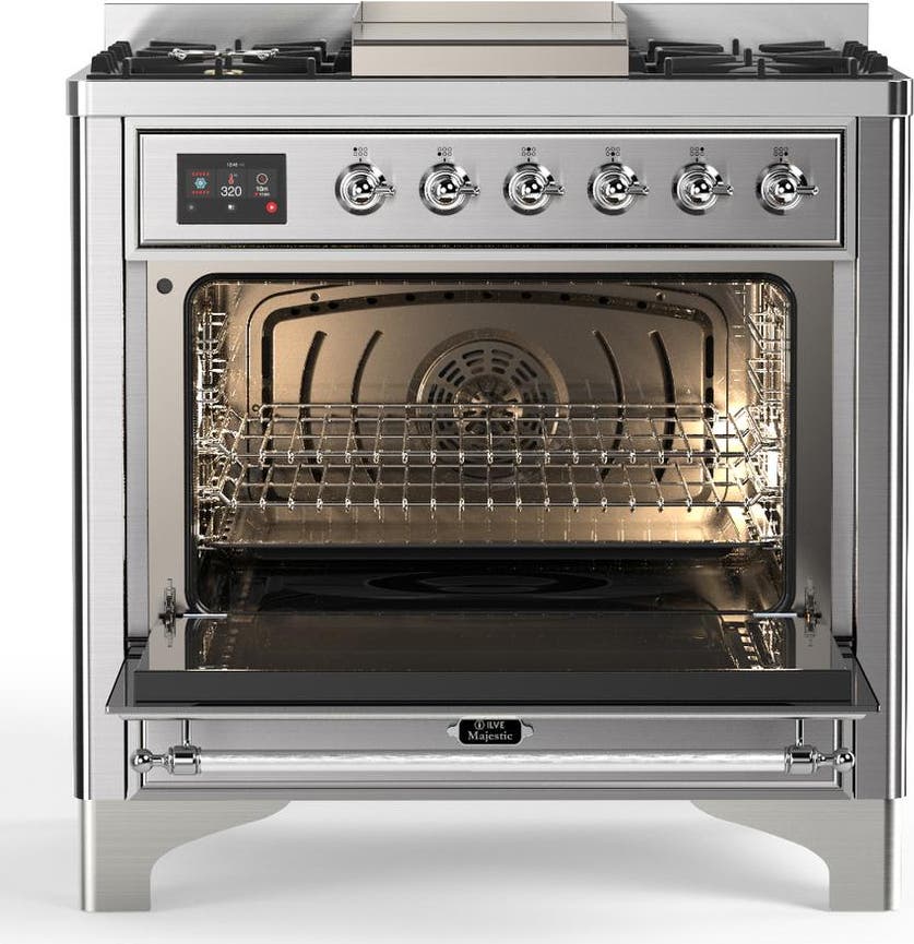 Ilve UM36FNR3SSCLP Stainless Steel With Chrome Trim, Liquid Propane