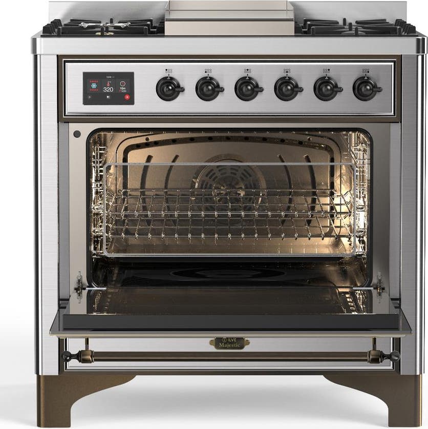 Ilve UM36FNR3SSBLP Stainless Steel With Burnished Trim, Liquid Propan...