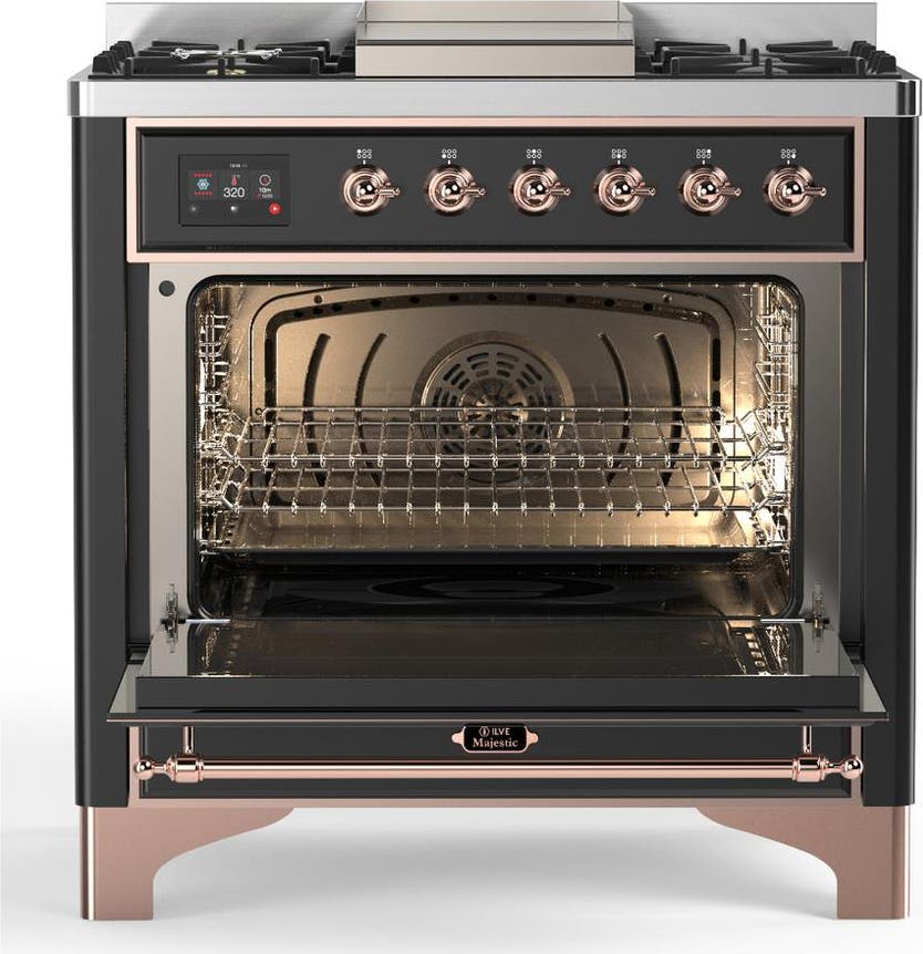 Ilve UM36FNR3MGP Matte Graphite With Copper Trim, Natural Gas