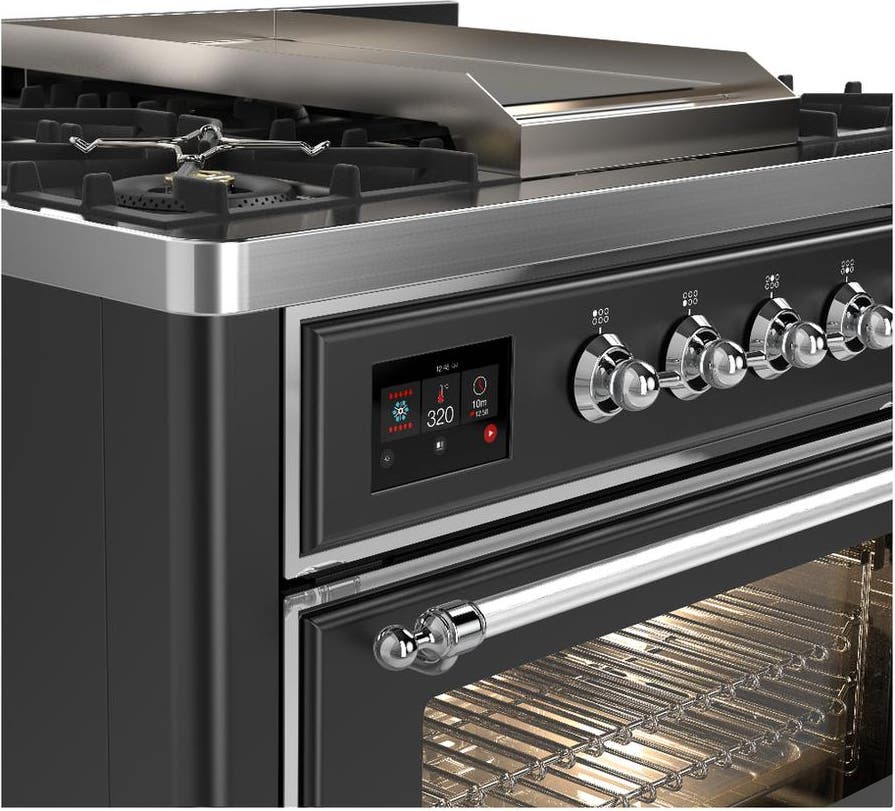 Ilve UM36FNR3MGC Matte Graphite With Chrome Trim, Natural Gas
