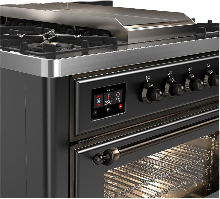 Ilve UM36FNR3MGB Matte Graphite With Burnished Trim, Natural Gas