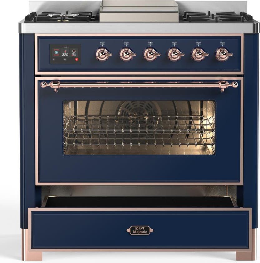 Ilve UM36FNR3MBP Midnight Blue With Copper Trim, Natural Gas