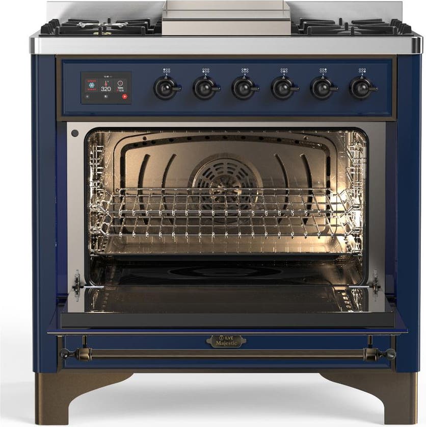 Ilve UM36FNR3MBBLP Midnight Blue With Burnished Trim, Liquid Propane