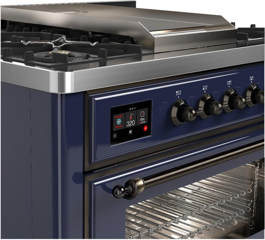 Ilve UM36FNR3MBB Midnight Blue With Burnished Trim, Natural Gas
