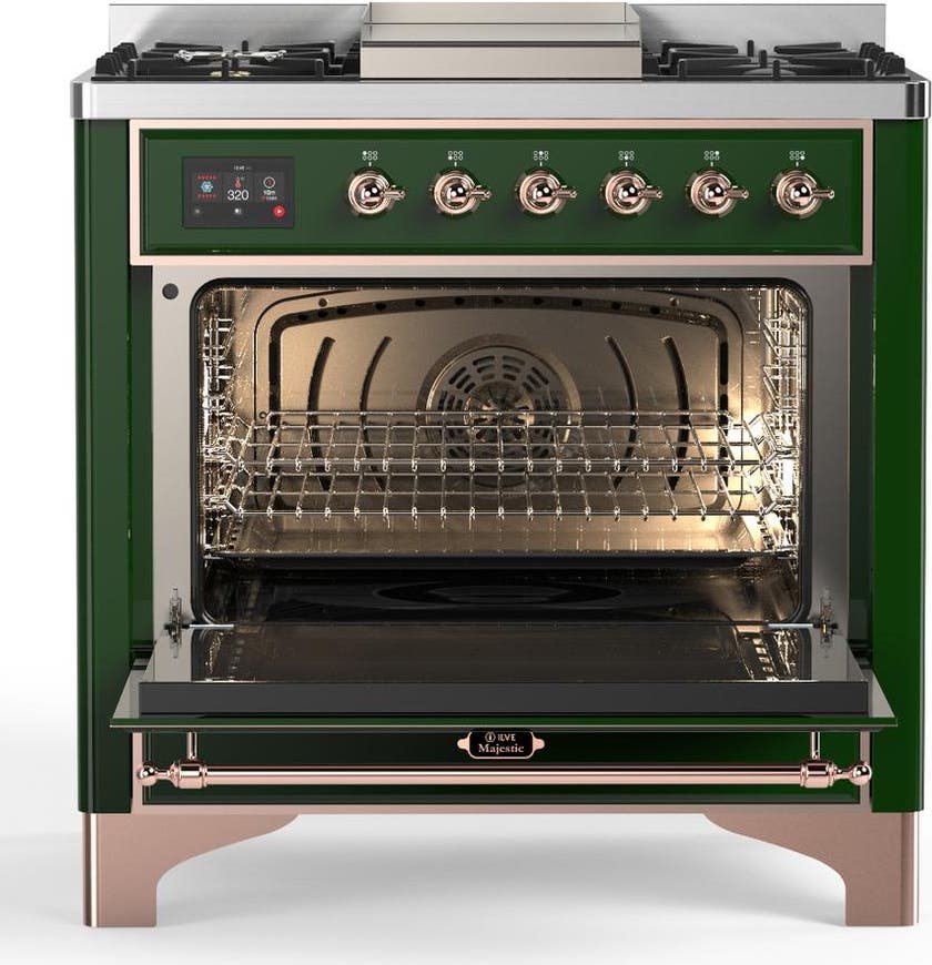 Ilve UM36FNR3EGPLP Emerald Green With Copper Trim, Liquid Propane