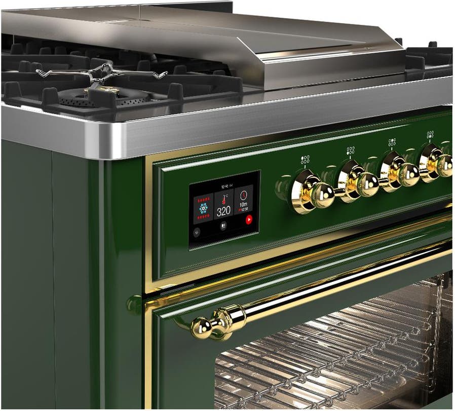 Ilve UM36FNR3EGG Emerald Green With Brass Trim, Natural Gas