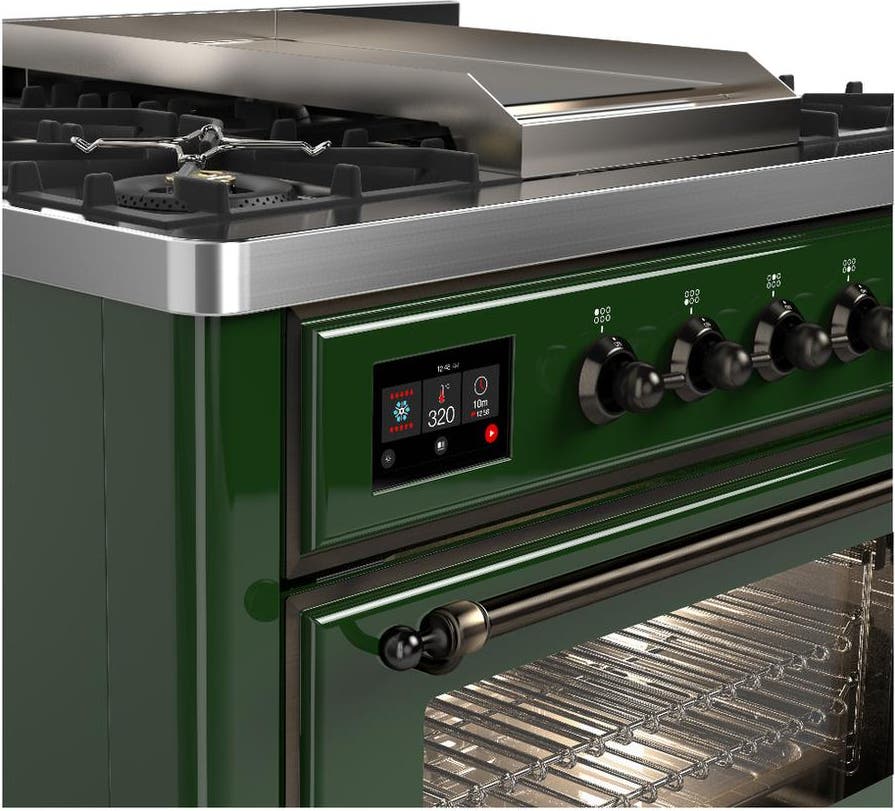 Ilve UM36FNR3EGBLP Emerald Green With Burnished Trim, Liquid Propane
