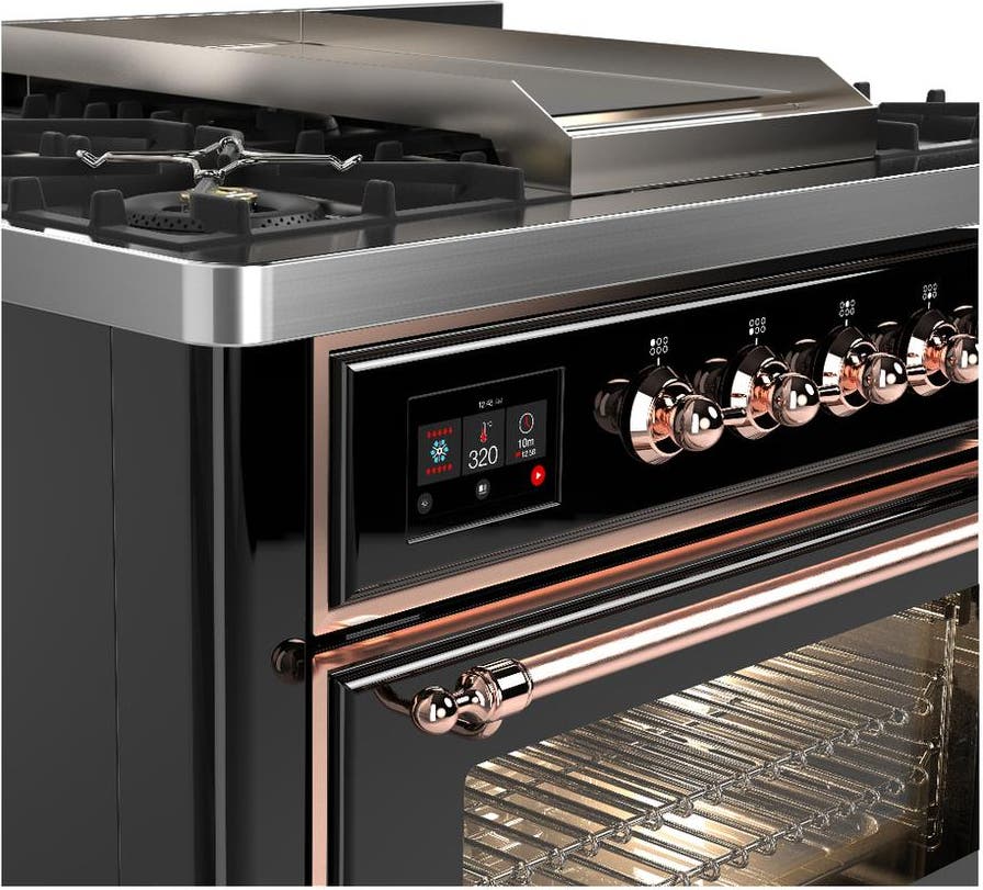 Ilve UM36FNR3BKP Glossy Black With Copper Trim, Natural Gas