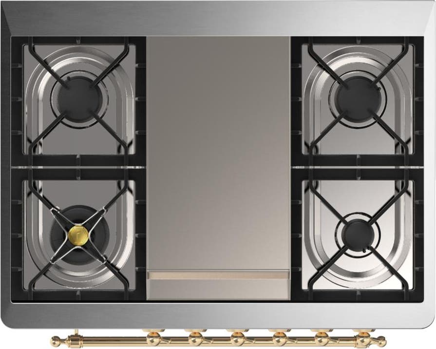 Ilve UM36FNR3BKG Glossy Black With Brass Trim, Natural Gas