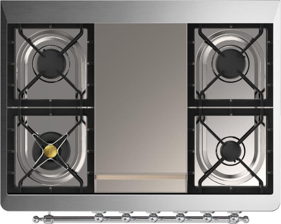 Ilve UM36FNR3BKC Glossy Black With Chrome Trim, Natural Gas