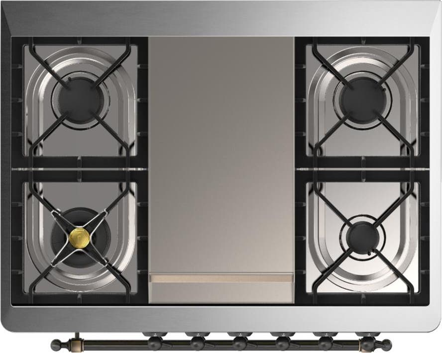Ilve UM36FNR3BKB Glossy Black With Burnished Trim, Natural Gas