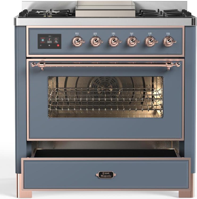 Ilve UM36FNR3BGP Blue Grey With Copper Trim, Natural Gas