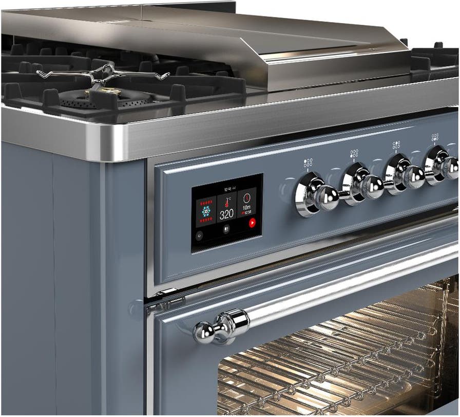 Ilve UM36FNR3BGC Blue Grey With Chrome Trim, Natural Gas