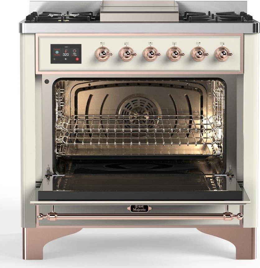 Ilve UM36FNR3AWPLP Antique White With Copper Trim, Liquid Propane