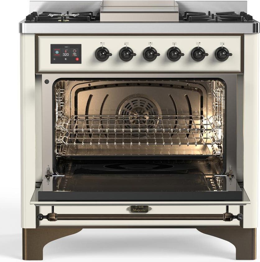 Ilve UM36FNR3AWB Antique White With Burnished Trim, Natural Gas