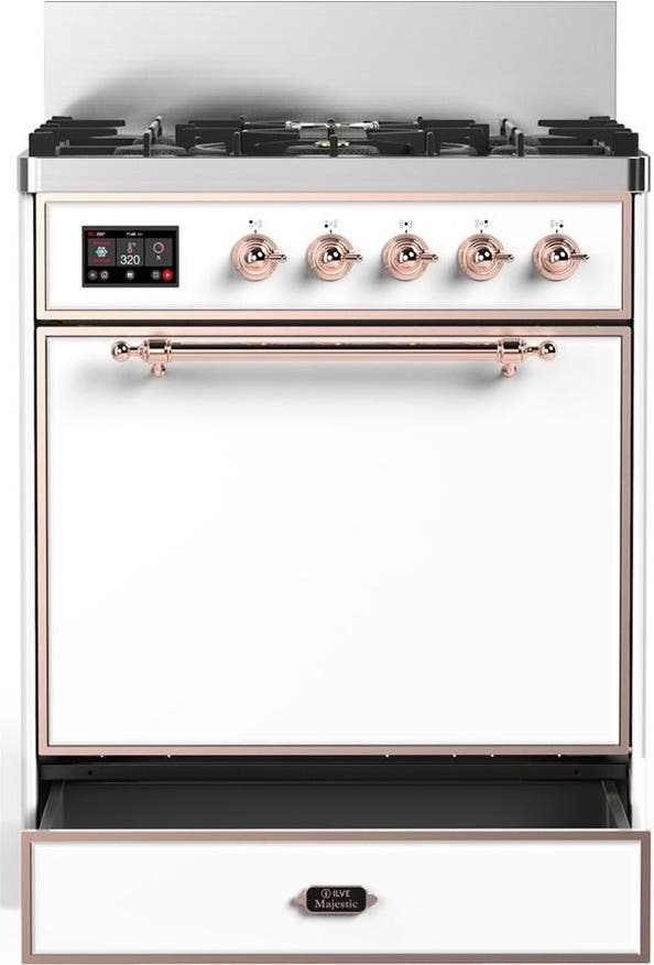Ilve UM30QNR3WHPLP White With Copper Trim, Liquid Propane