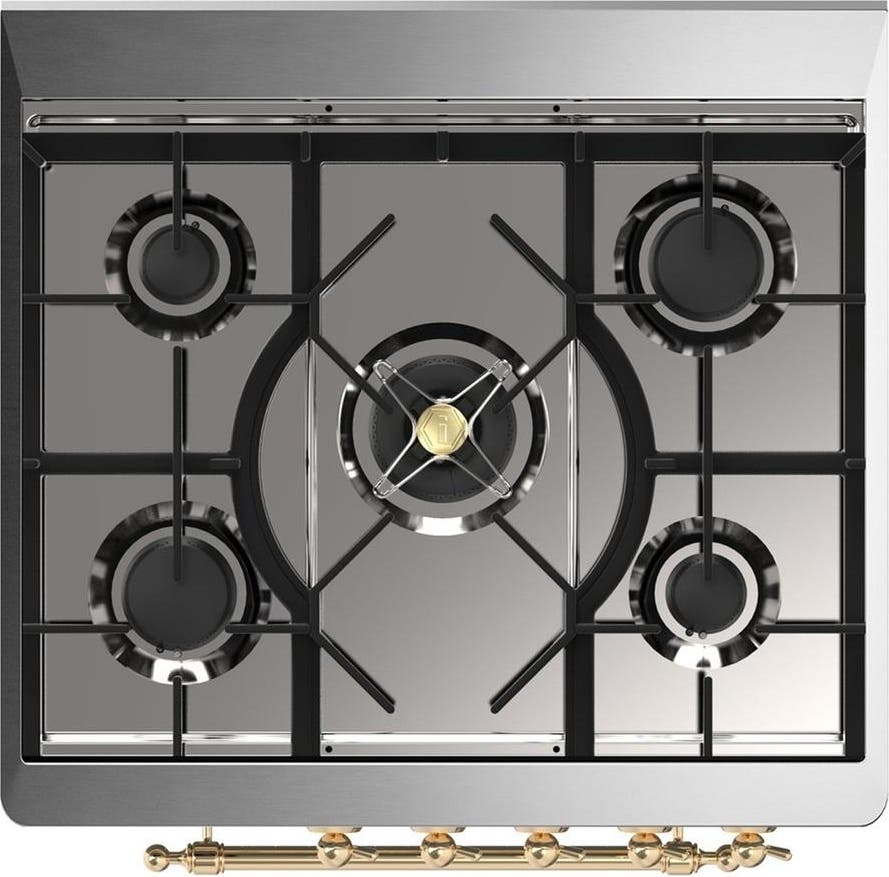 Ilve UM30QNR3WHGLP White With Brass Trim, Liquid Propane