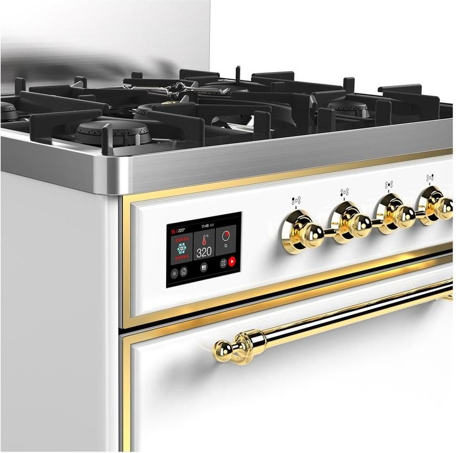 Ilve UM30QNR3WHG White With Brass Trim, Natural Gas