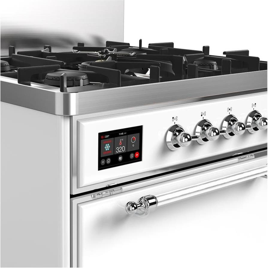 Ilve UM30QNR3WHC White With Chrome Trim, Natural Gas