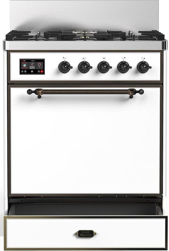 Ilve UM30QNR3WHBLP White With Burnished Trim, Liquid Propane
