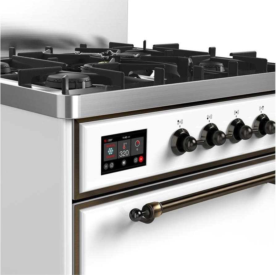 Ilve UM30QNR3WHB White With Burnished Trim, Natural Gas