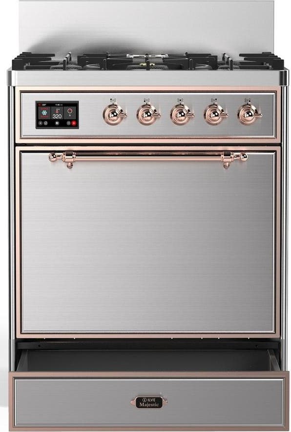 Ilve UM30QNR3SSPLP Stainless Steel With Copper Trim, Liquid Propane