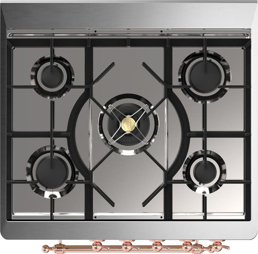 Ilve UM30QNR3SSP Stainless Steel With Copper Trim, Natural Gas