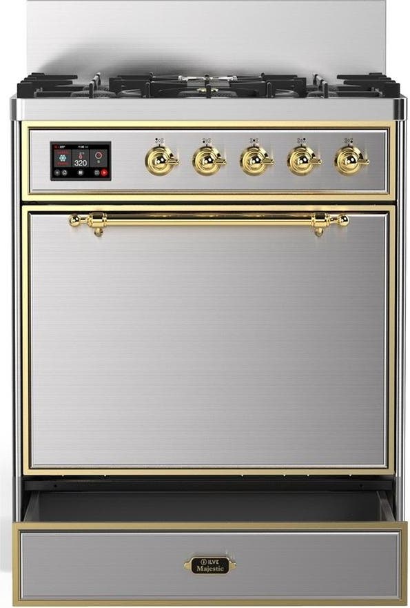 Ilve UM30QNR3SSGLP Stainless Steel With Brass Trim, Liquid Propane