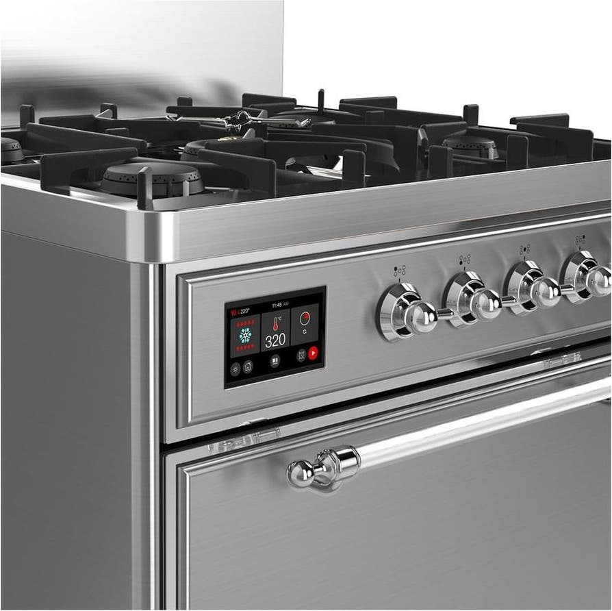 Ilve UM30QNR3SSC Stainless Steel With Chrome Trim, Natural Gas