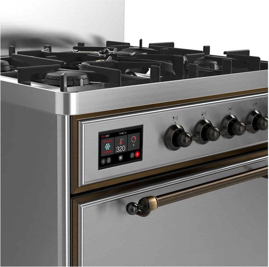 Ilve UM30QNR3SSBLP Stainless Steel With Burnished Trim, Liquid Propan...