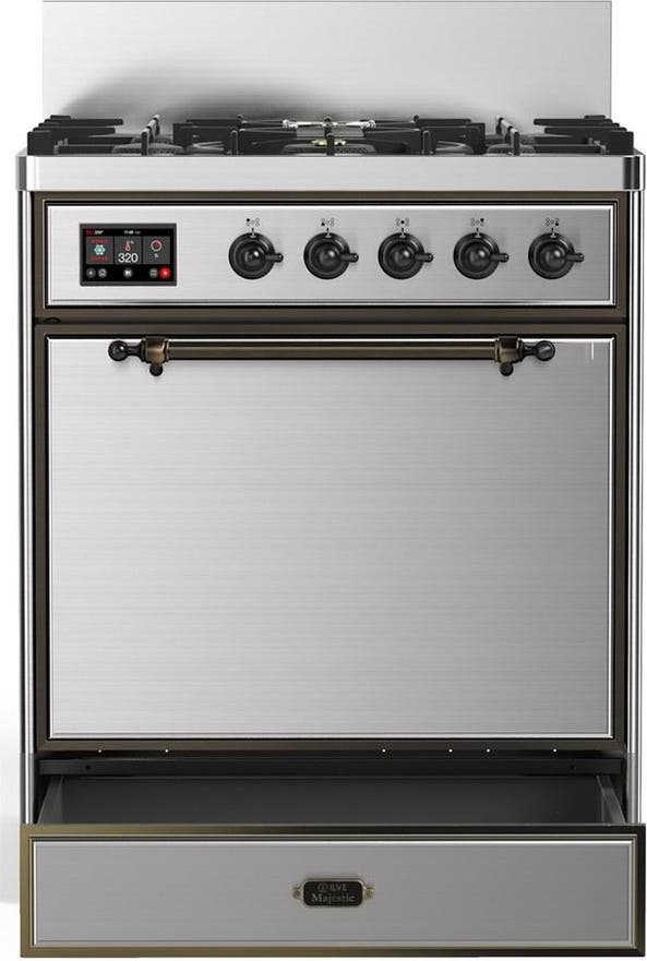 Ilve UM30QNR3SSBLP Stainless Steel With Burnished Trim, Liquid Propan...