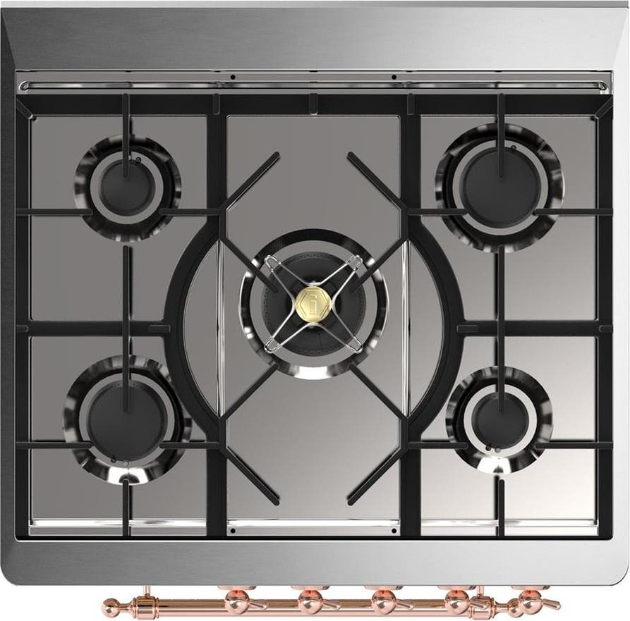 Ilve UM30QNR3MGPLP Matte Graphite With Copper Trim, Liquid Propane