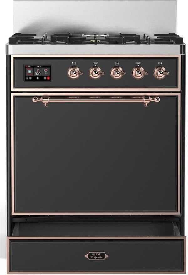 Ilve UM30QNR3MGP Matte Graphite With Copper Trim, Natural Gas