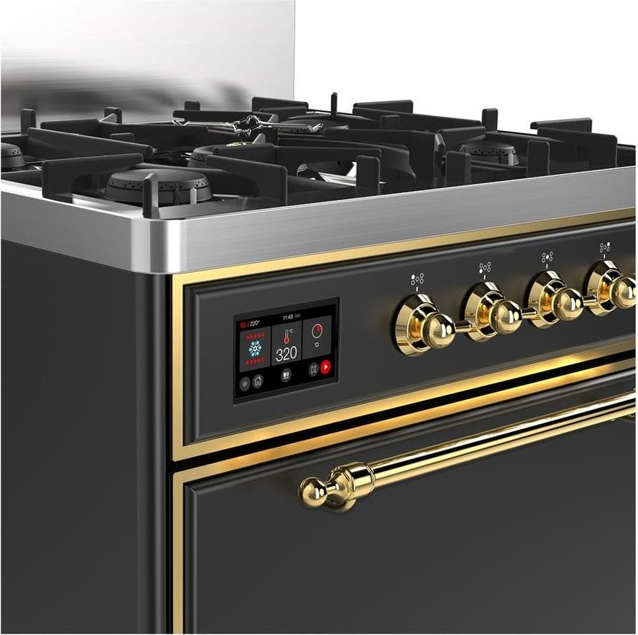 Ilve UM30QNR3MGG Matte Graphite With Brass Trim, Natural Gas