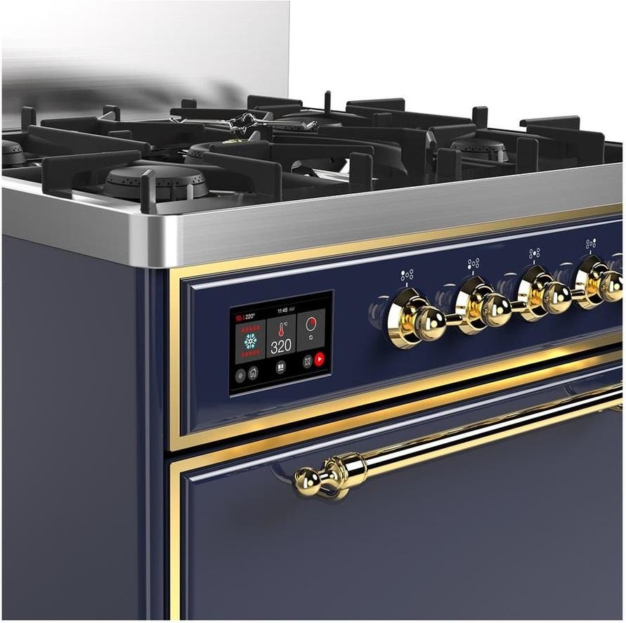 Ilve UM30QNR3MBGLP Midnight Blue With Brass Trim, Liquid Propane