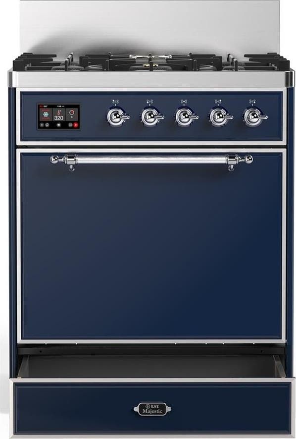 Ilve UM30QNR3MBCLP Midnight Blue With Chrome Trim, Liquid Propane