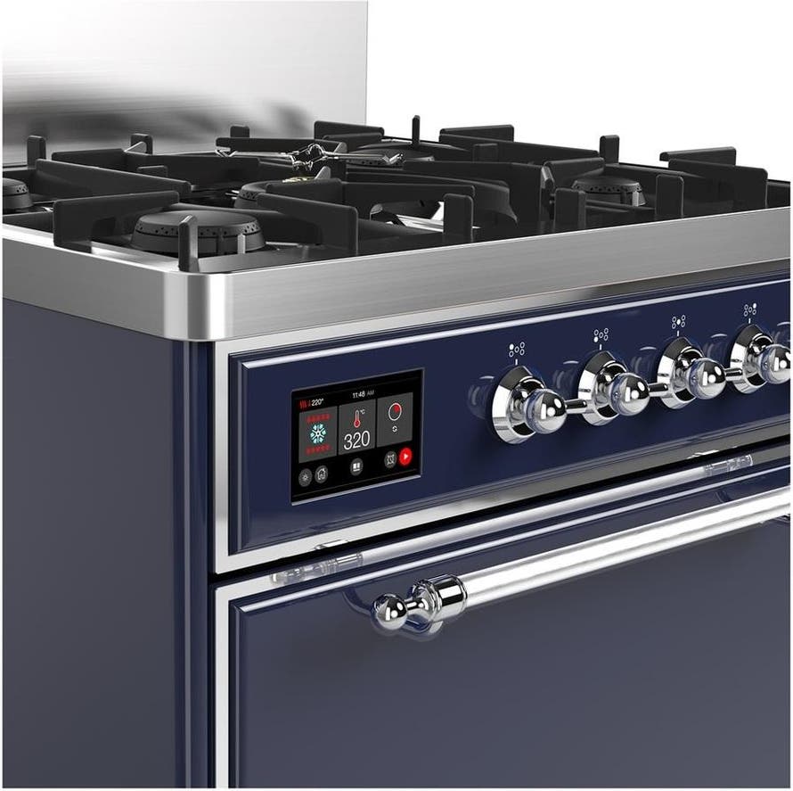 Ilve UM30QNR3MBC Midnight Blue With Chrome Trim, Natural Gas