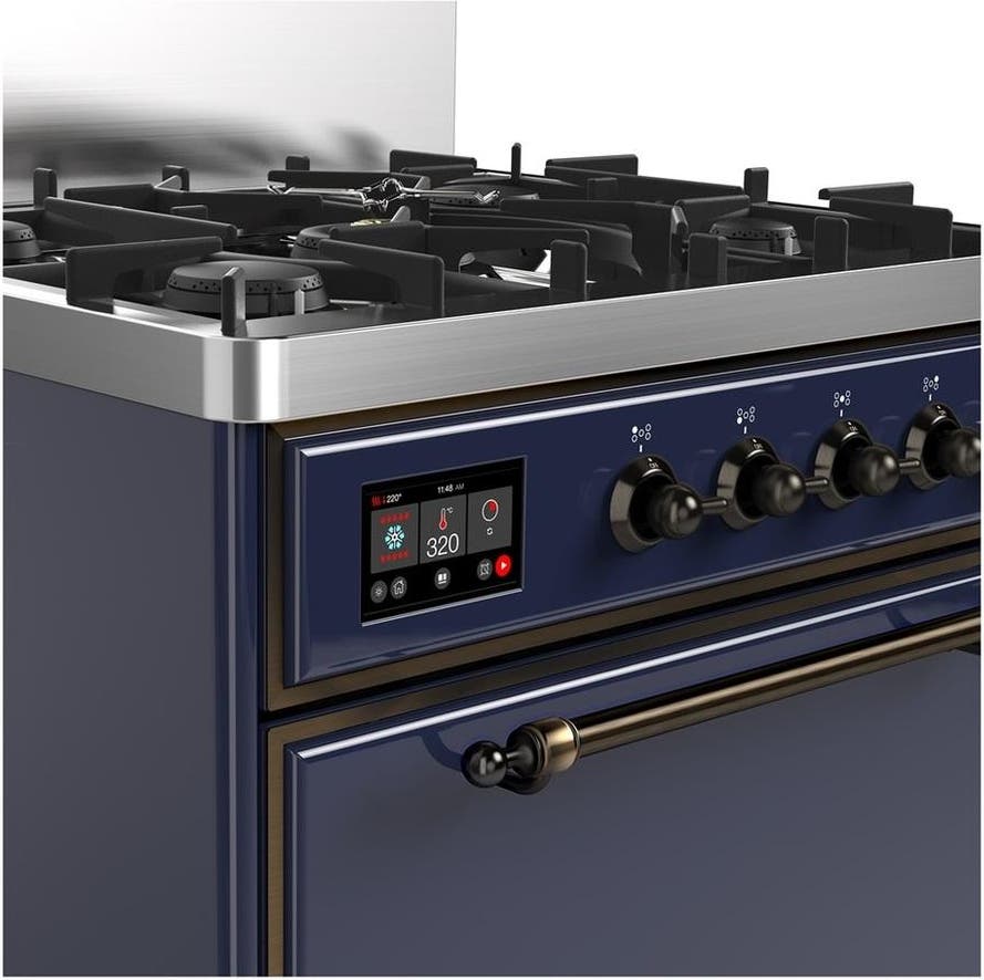 Ilve UM30QNR3MBBLP Midnight Blue With Burnished Trim, Liquid Propane
