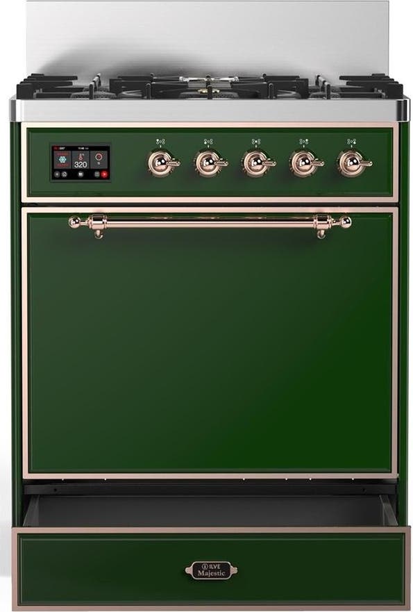 Ilve UM30QNR3EGPLP Emerald Green With Copper Trim, Liquid Propane