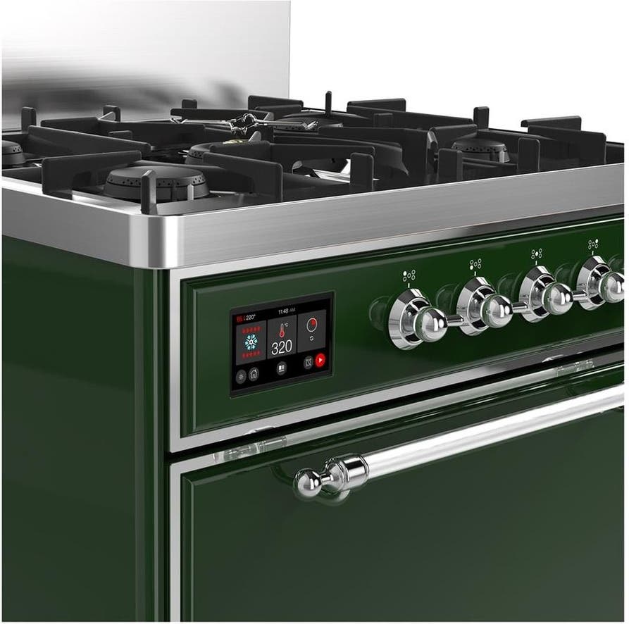 Ilve UM30QNR3EGC Emerald Green With Chrome Trim, Natural Gas