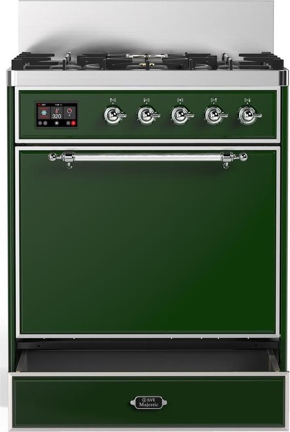 Ilve UM30QNR3EGC Emerald Green With Chrome Trim, Natural Gas