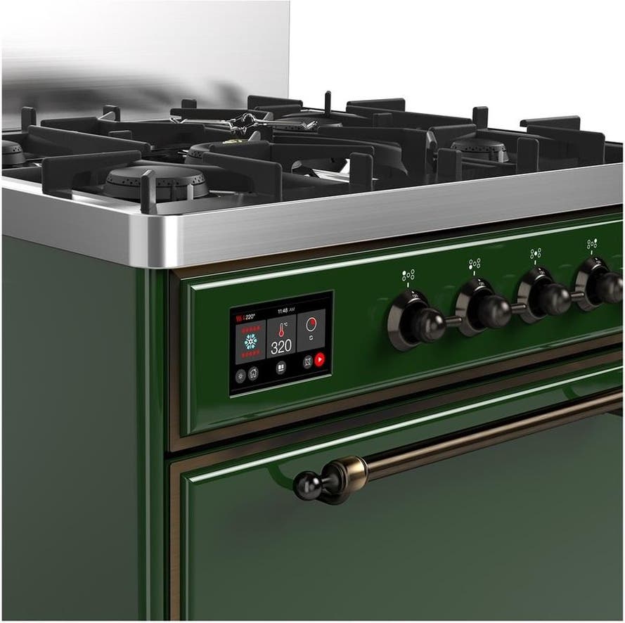 Ilve UM30QNR3EGBLP Emerald Green With Burnished Trim, Liquid Propane