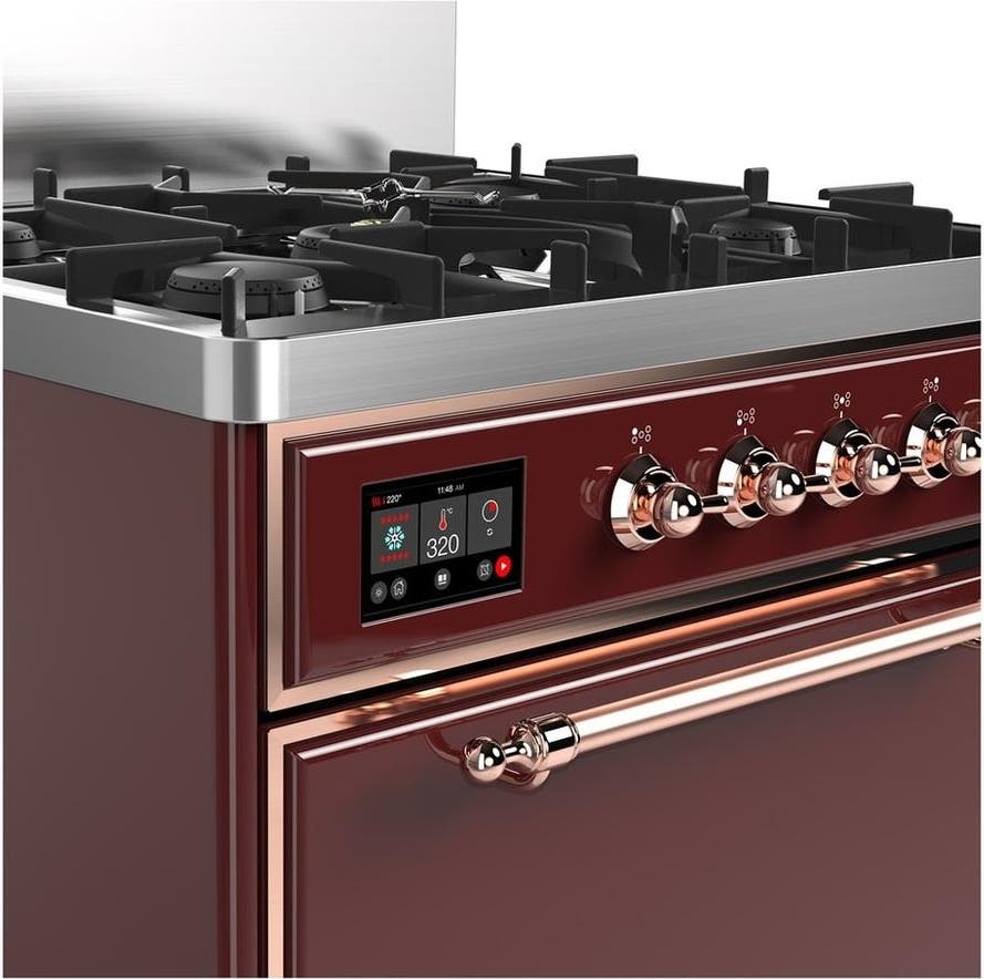 Ilve UM30QNR3BUP Burgundy With Copper Trim, Natural Gas