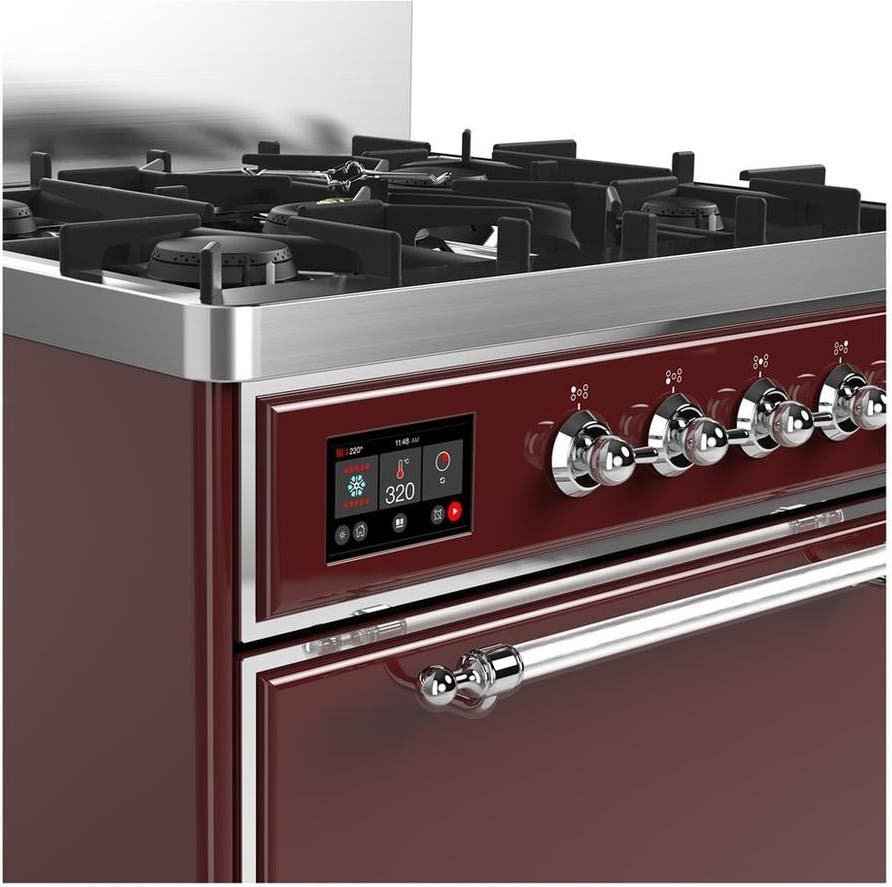Ilve UM30QNR3BUCLP Burgundy With Chrome Trim, Liquid Propane