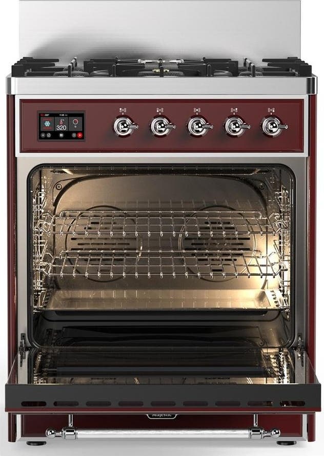 Ilve UM30QNR3BUC Burgundy With Chrome Trim, Natural Gas
