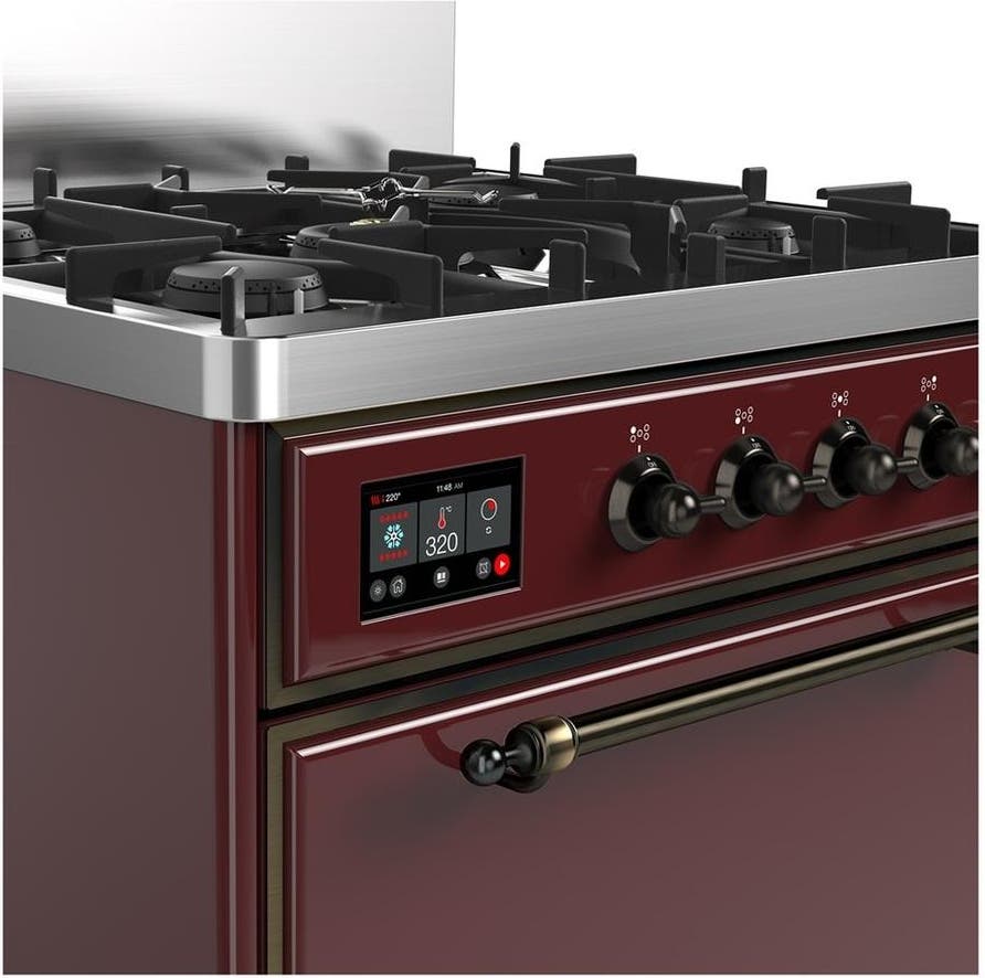 Ilve UM30QNR3BUB Burgundy With Burnished Trim, Natural Gas