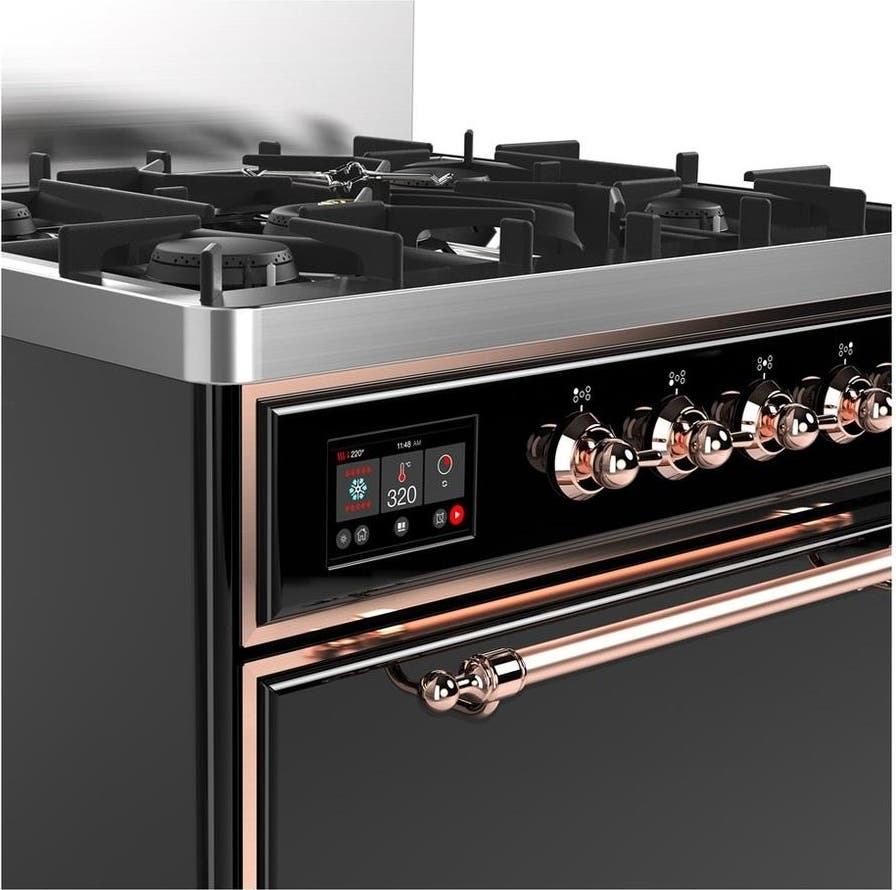 Ilve UM30QNR3BKPLP Glossy Black With Copper Trim, Liquid Propane